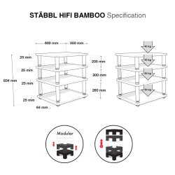 Norstone Hifi M�bel St�bbl Bambus